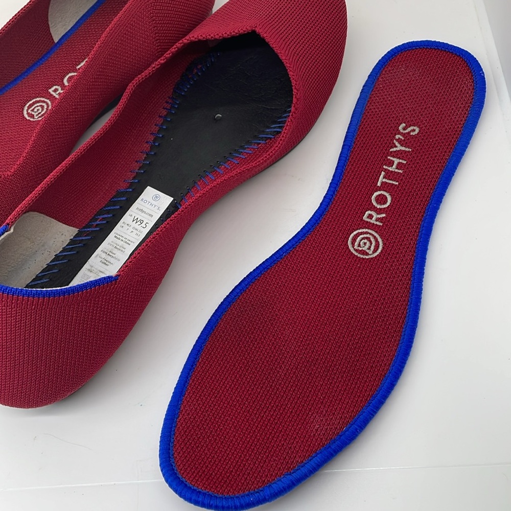 Rothy’s Red Rounded Toe Flats 9 - Picture 4 of 5